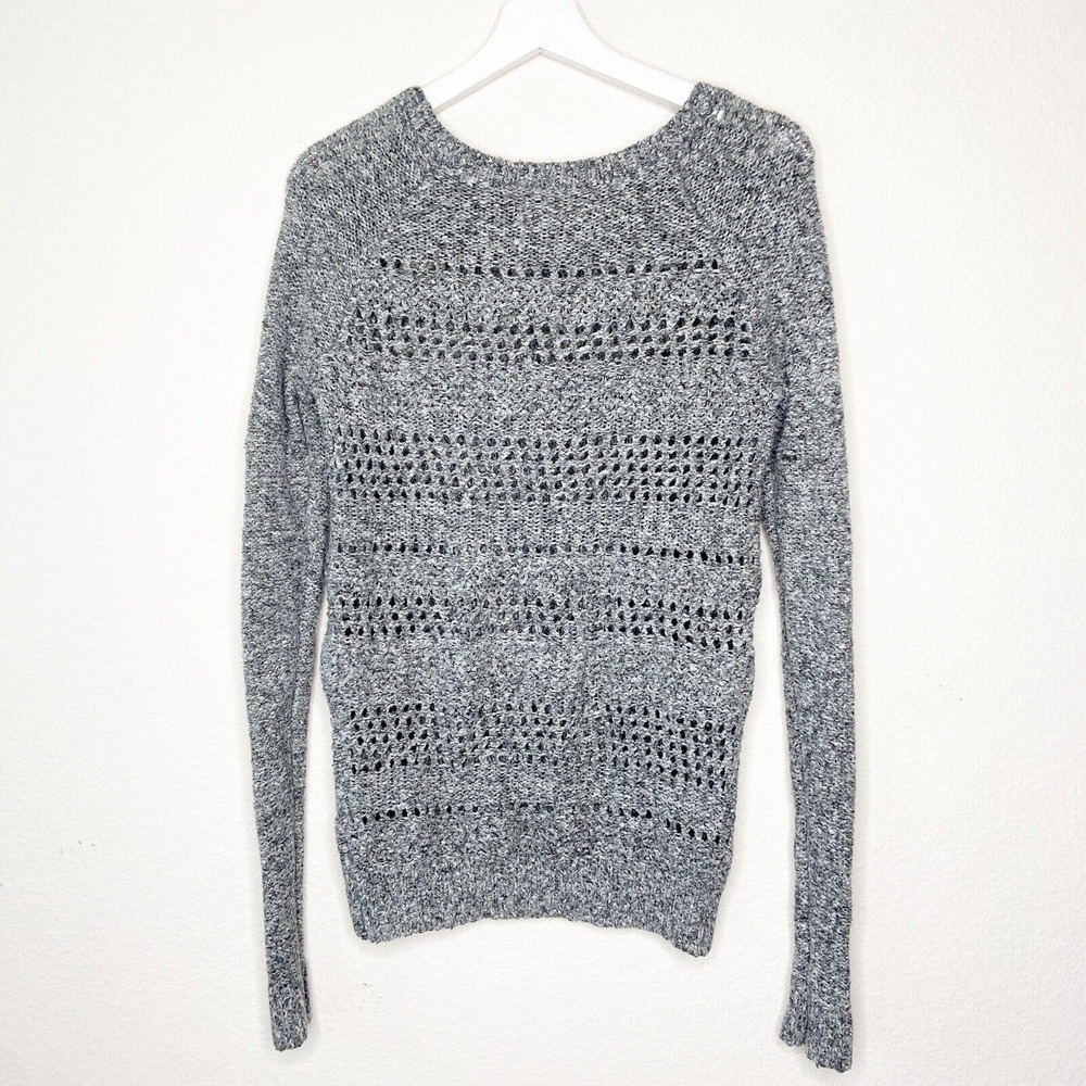 Abercrombie & Fitch Gray Open Knit Sweater Sz XS - Picture 5 of 7